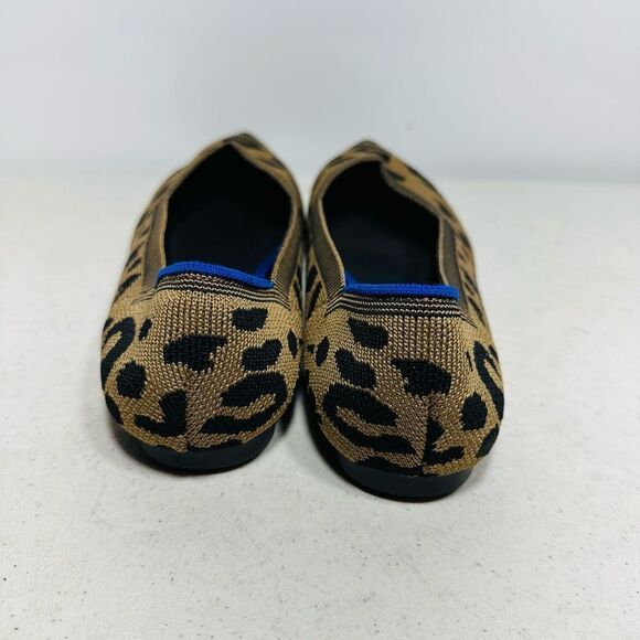 Jet' accompagne toujours Leopard Knit Women’s Sz 40 Flat Shoes Point Toe 9,5 - Picture 5 of 8